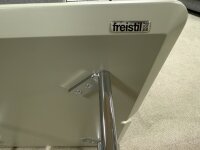 Freistil Rolf Benz Couchtisch 195 warmgrau Chrom 49x49