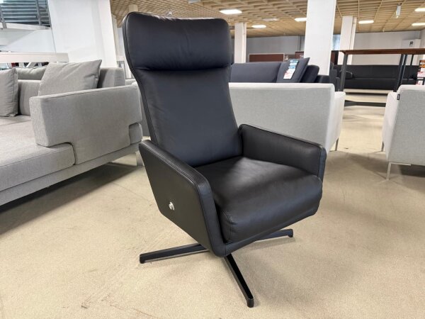 Rolf Benz Liegesessel L-SE 560 Leder schwarz 34.500 Kreuzfuß schwarz