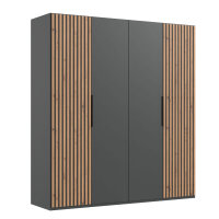 Drehtürenschrank Andorra Graphit Artisan Eiche 200cm
