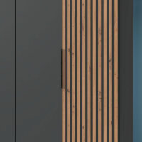 Drehtürenschrank Andorra Graphit Artisan Eiche 300cm