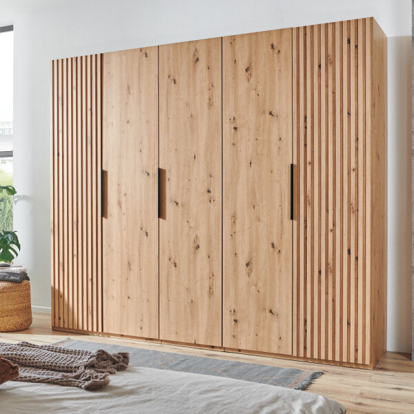 Drehtürenschrank Andorra Artisan Eiche Akustikpaneel Optik 250cm