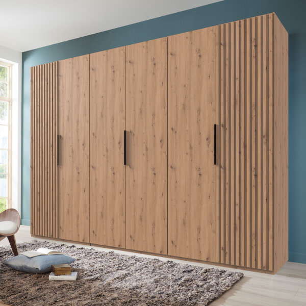 Drehtürenschrank Andorra Artisan Eiche Akustikpaneel Optik 300cm