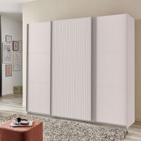 Schwebetürenschrank Andorra Weiß Akustikpaneel Optik 250cm