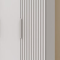 Drehtürenschrank Andorra Weiß Akustikpaneel Optik 150cm