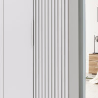 Drehtürenschrank Andorra Weiß Akustikpaneel Optik 200cm