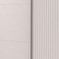 Schwebetürenschrank Andorra Weiß Akustikpaneel Optik 200cm