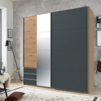 Schwebetürenschrank Aurich Graphit Artisan Eiche 179cm