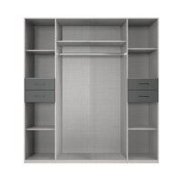 Drehtürenschrank Danzig Graphit und Glas Schwarz 180cm
