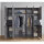 Drehtürenschrank Danzig Graphit und Glas Schwarz 225cm