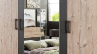 Kleiderschrank Malmö silver Fir graphit 180 cm 2-türig Spiegel