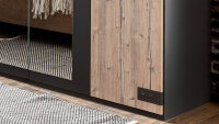 Kleiderschrank Malmö silver Fir graphit 180 cm 2-türig Spiegel