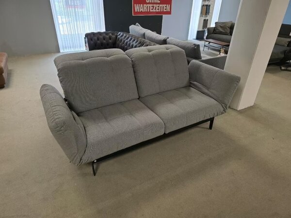 Rolf Benz Sofa Agio Stoff silbergrau 14.113 lack. schwarz