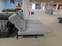 Rolf Benz Sofa Agio Stoff silbergrau 14.113 lack. schwarz