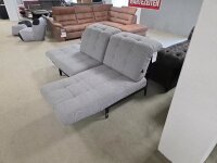 Rolf Benz Sofa Agio Stoff silbergrau 14.113 lack. schwarz
