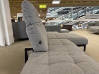 Rolf Benz Ecksofa Agio Stoff silbergrau 14.113 lack. schwarz