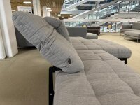 Rolf Benz Ecksofa Agio Stoff silbergrau 14.113 lack. schwarz