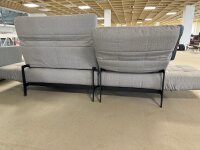 Rolf Benz Ecksofa Agio Stoff silbergrau 14.113 lack. schwarz