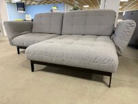 Rolf Benz Ecksofa Agio Stoff silbergrau 14.113 lack. schwarz