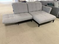 Rolf Benz Ecksofa Agio Stoff silbergrau 14.113 lack. schwarz