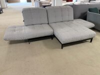 Rolf Benz Ecksofa Agio Stoff silbergrau 14.113 lack. schwarz