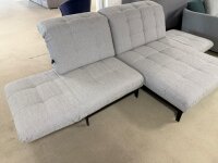 Rolf Benz Ecksofa Agio Stoff silbergrau 14.113 lack. schwarz