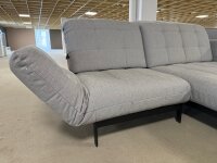 Rolf Benz Ecksofa Agio Stoff silbergrau 14.113 lack. schwarz