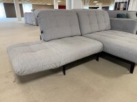 Rolf Benz Ecksofa Agio Stoff silbergrau 14.113 lack. schwarz