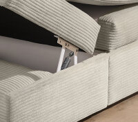 Boxspringbett Arabella 140x200 Cord light greige H2/H3 Topper Bettkasten
