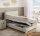Boxspringbett Arabella 140x200 Cord light greige H2/H3 Topper Bettkasten