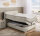 Boxspringbett Arabella 140x200 Cord light greige H2/H3 Topper Bettkasten