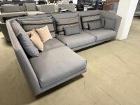 Freistil Rolf Benz Ecksofa 169 Bezug 5245 eisengrau Kufen schwarz