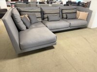 Freistil Rolf Benz Ecksofa 169 Bezug 5245 eisengrau Kufen schwarz