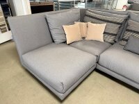 Freistil Rolf Benz Ecksofa 169 Bezug 5245 eisengrau Kufen schwarz