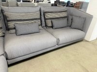 Freistil Rolf Benz Ecksofa 169 Bezug 5245 eisengrau Kufen schwarz
