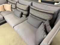 Freistil Rolf Benz Ecksofa 169 Bezug 5245 eisengrau Kufen schwarz