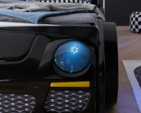 Bega Consult Autobett Rinum Schwarz Hochglanz mit Beleuchtung 90x200