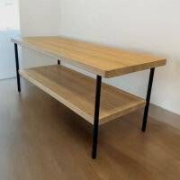 ROLF BENZ Couchtisch 925-211 Eiche massiv natur mit Ablage B86 H35