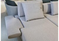 Ecksofa SENTO 344 Rolf Benz Recamiere links Stoff hellgrau
