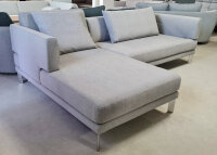 Ecksofa SENTO 344 Rolf Benz Recamiere links Stoff hellgrau