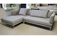 Ecksofa SENTO 344 Rolf Benz Recamiere links Stoff hellgrau