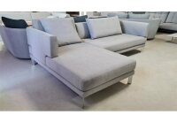 Ecksofa SENTO 344 Rolf Benz Recamiere links Stoff hellgrau
