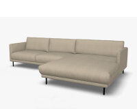 Ecksofa Rolf Benz freistil133 rechts Stoff Hellelfenbein