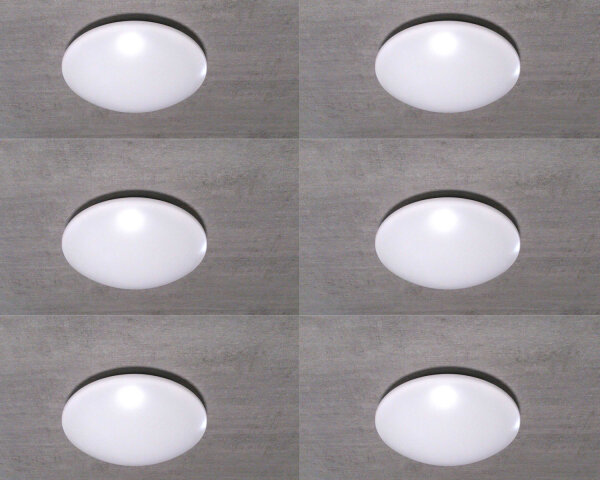 Deckenlampe 6er Set weiß rund für den Innenbereich Durchmesser 25
