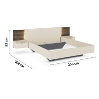 Bettanlage Marbella champagner Atlantic Oak dunkel 160x200cm