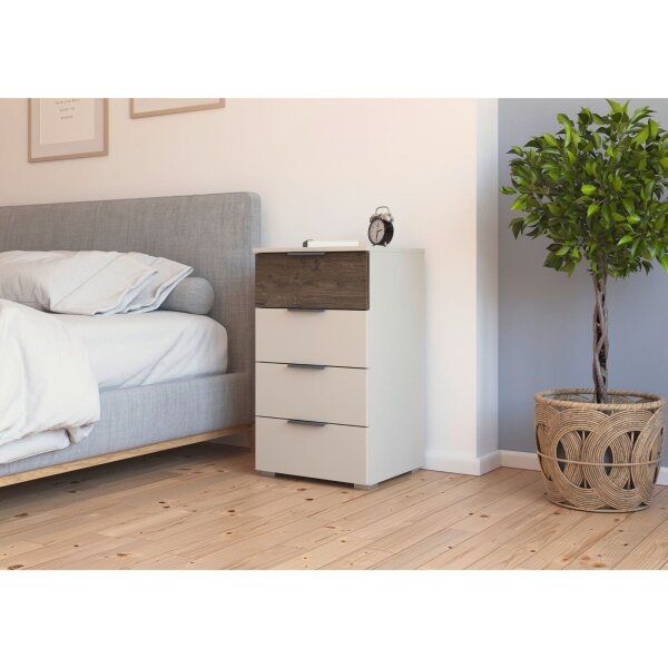 Kommode Marbella champagner / Atlantic Oak dunkel 47/81/42 cm