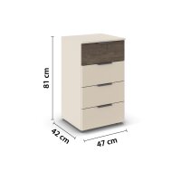 Kommode Marbella champagner / Atlantic Oak dunkel 47/81/42 cm