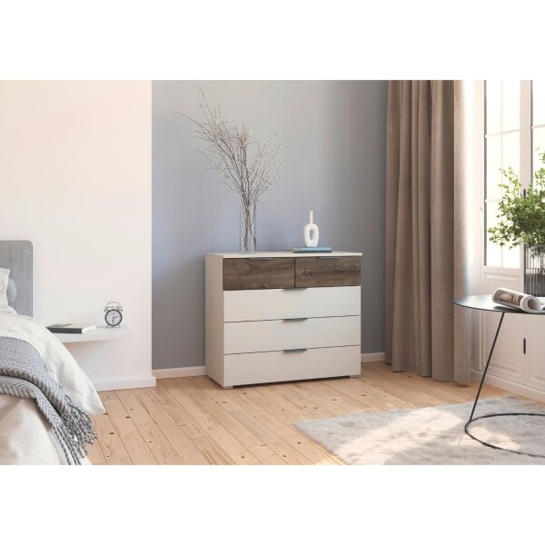 Kommode Marbella champagner / Atlantic Oak dunkel 93/81/42 cm