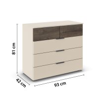 Kommode Marbella champagner / Atlantic Oak dunkel 93/81/42 cm