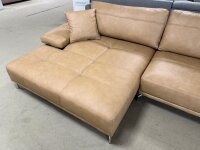 Ecksofa Brisbane Echtleder braun Schenkellänge: 165x322 cm
