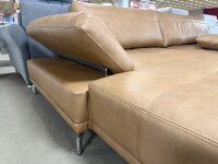 Ecksofa Brisbane Echtleder braun Schenkellänge: 165x322 cm